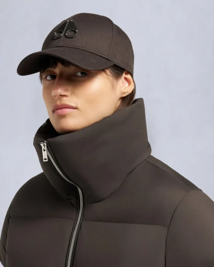 Belle Dune kort dunjakke med shearling-kant