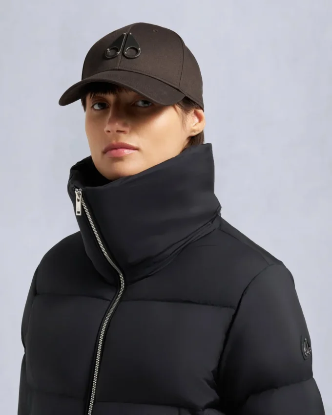 Belle Dune kort dunjakke med shearling-kant