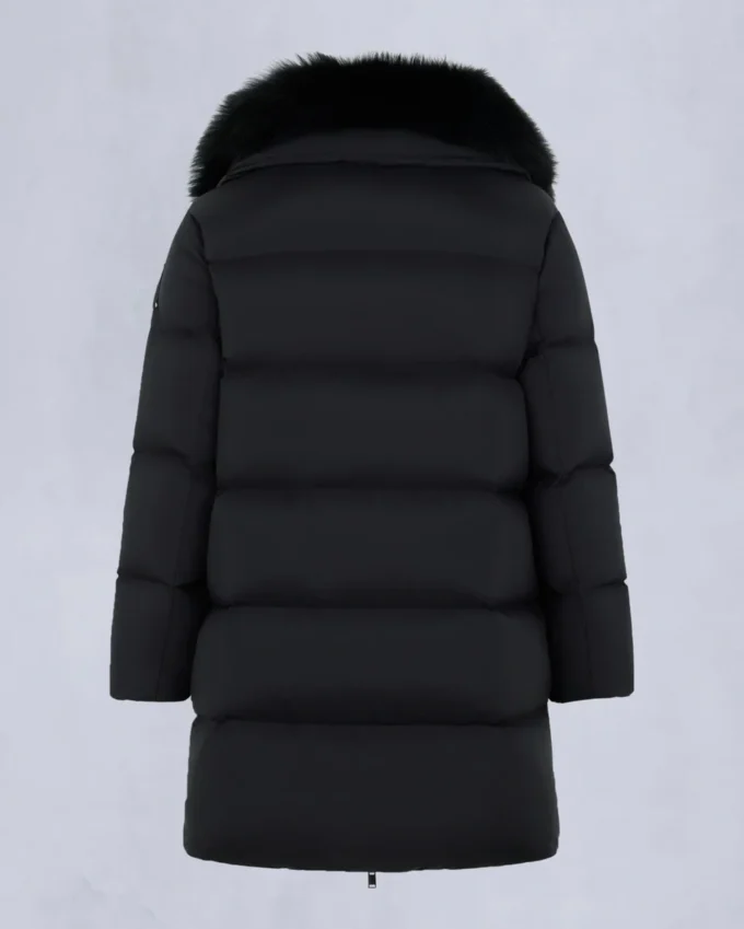 Belle Dune lang shearling-trimmet pufferjakke