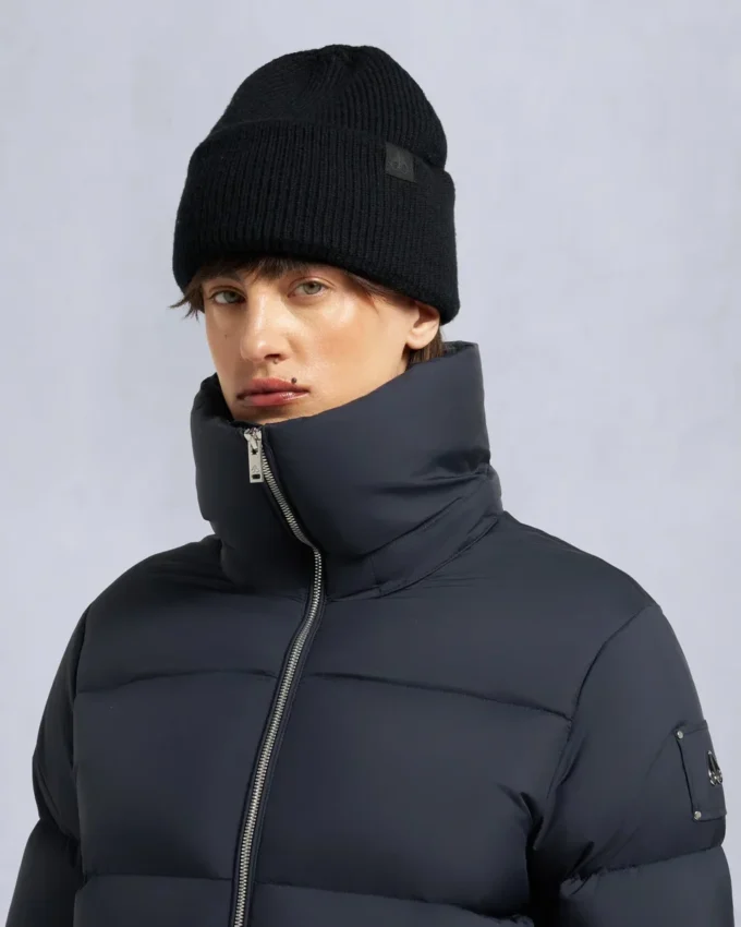 Belle Dune lang shearling-trimmet pufferjakke