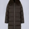 Belle Dune lang shearling-trimmet pufferjakke