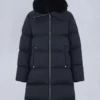 Belle Dune lang shearling-trimmet pufferjakke