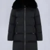 Belle Dune lang shearling-trimmet pufferjakke