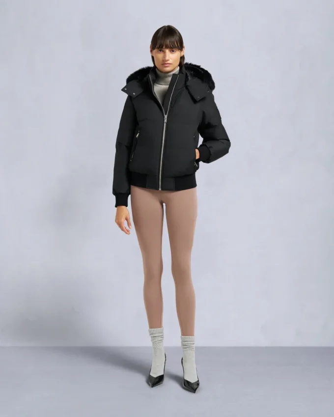 Bomberjakke med shearling-kant