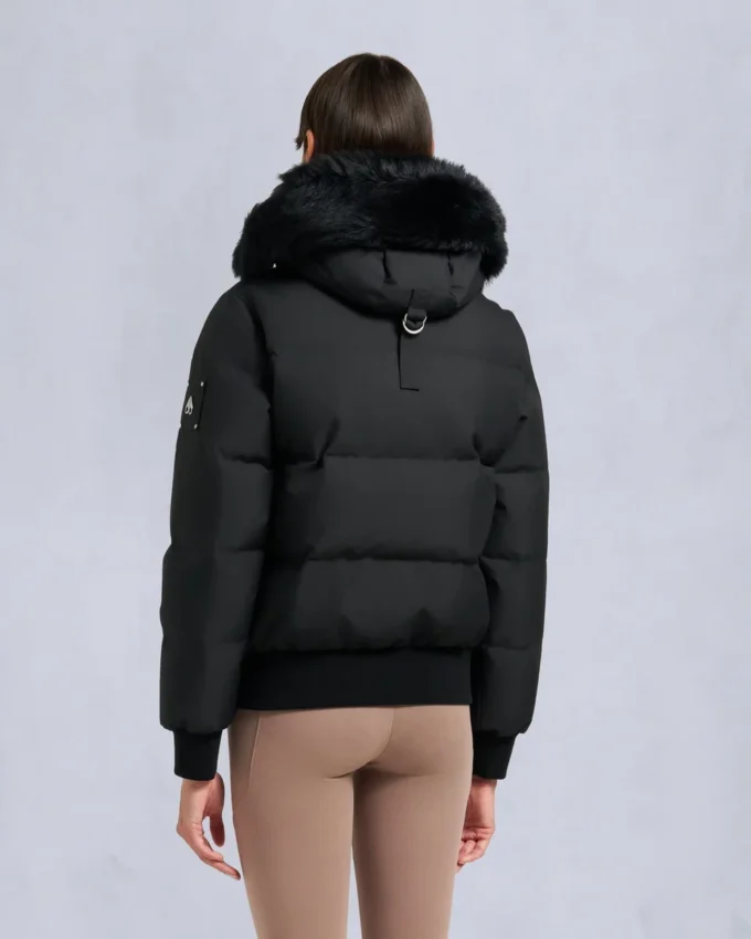 Bomberjakke med shearling-kant