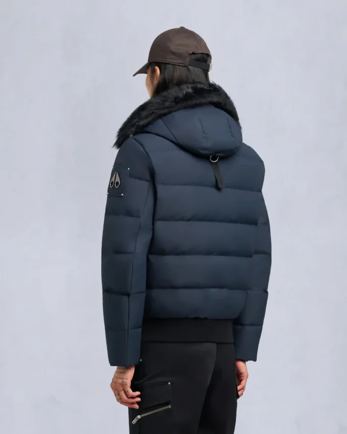 Bomberjakke med shearling-kant