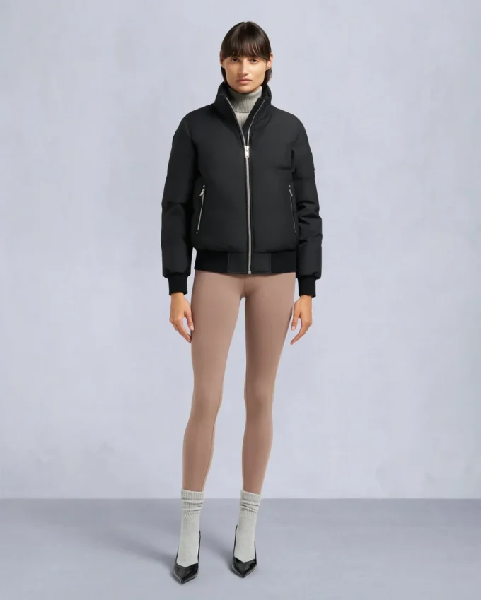 Bomberjakke med shearling-kant