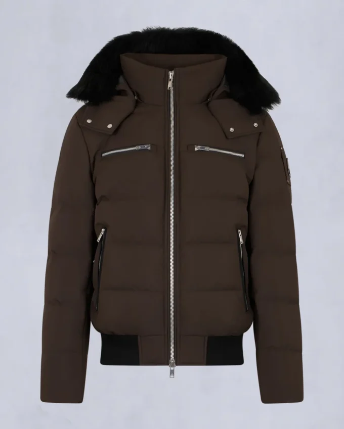 Bomberjakke med shearling-kant