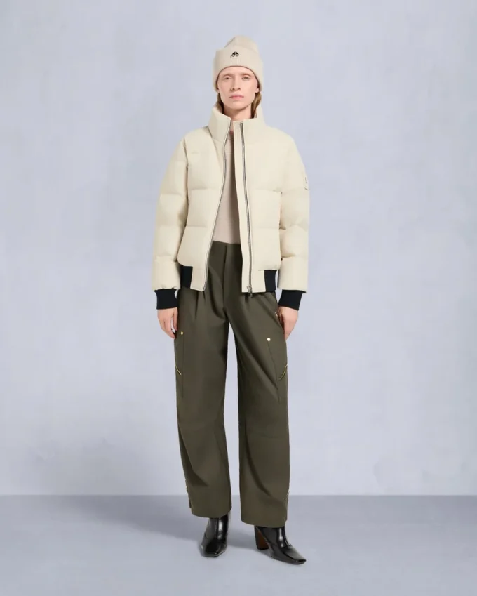 Bomberjakke med shearling-kant