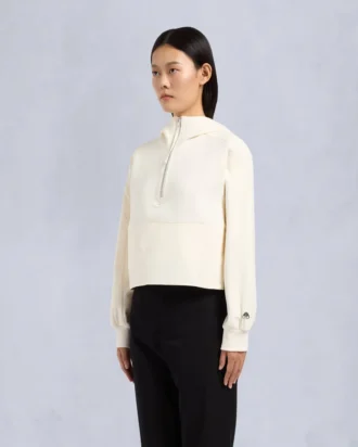 Mixmedia pullover-hettegenser