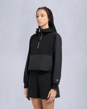 Mixmedia pullover-hettegenser