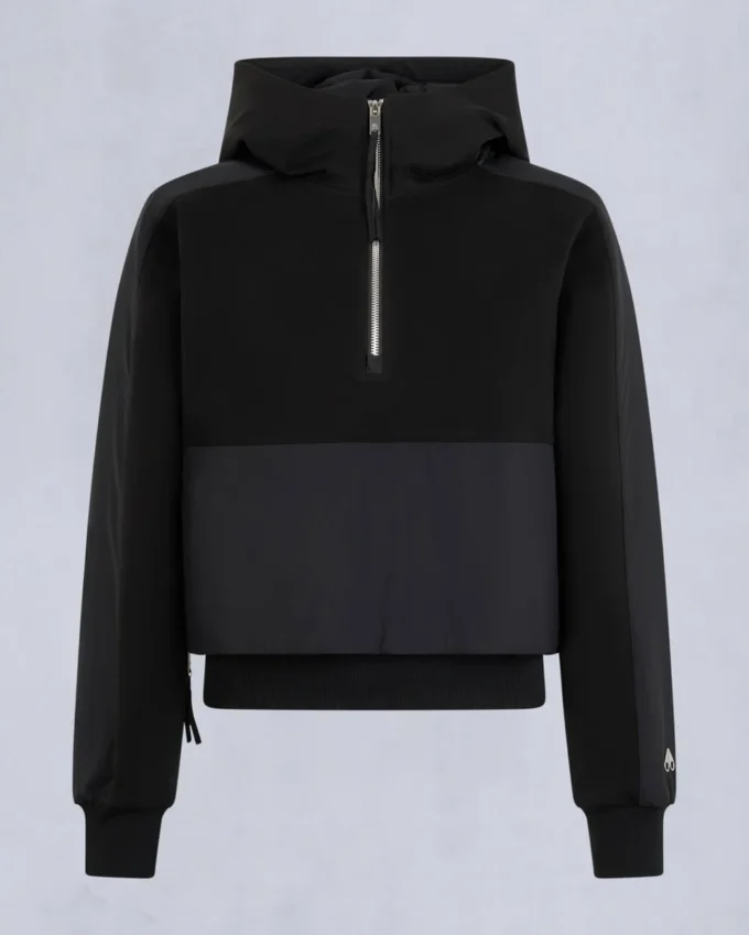 Mixmedia pullover-hettegenser