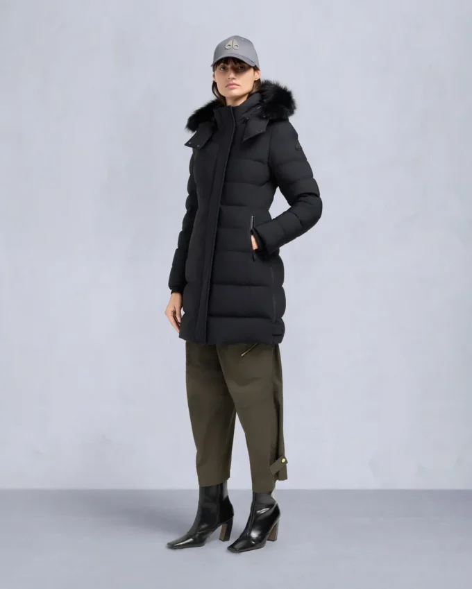 Nyluxe Watershed Shearling Trim Parka