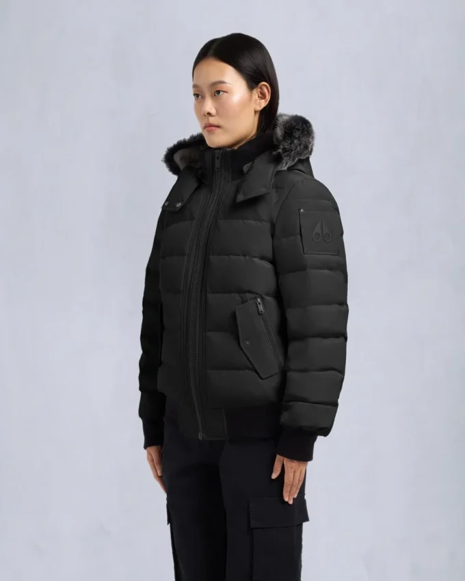 Onyx Ladriere bomberjakke med shearling-kant