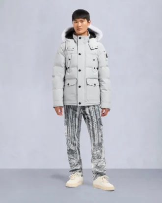 Onyx Round Island jakke med shearling-kant