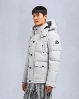 Onyx Round Island jakke med shearling-kant