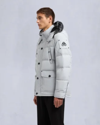 Onyx Round Island jakke med shearling-kant