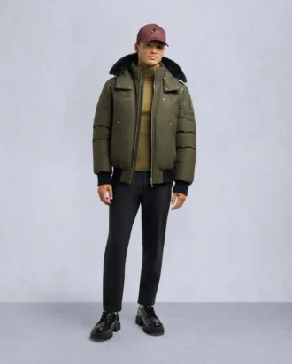 Original ballistisk bomberjakke med shearling-kant