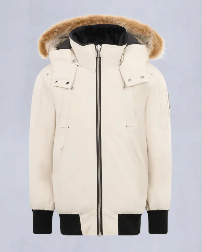 Unisex bomberjakke for barn med original shearling-kant