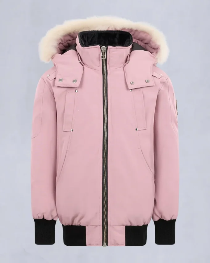 Unisex bomberjakke for barn med original shearling-kant
