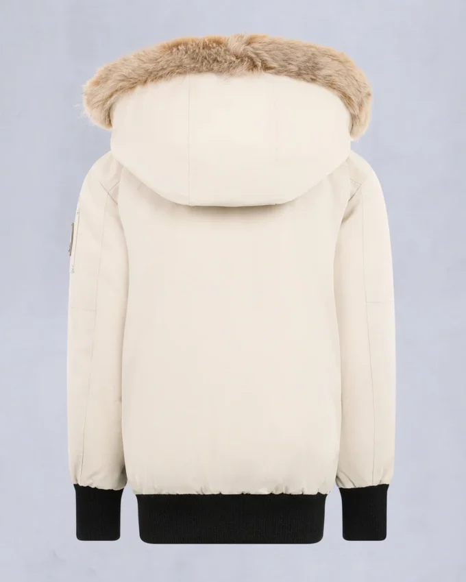 Unisex bomberjakke for barn med original shearling-kant