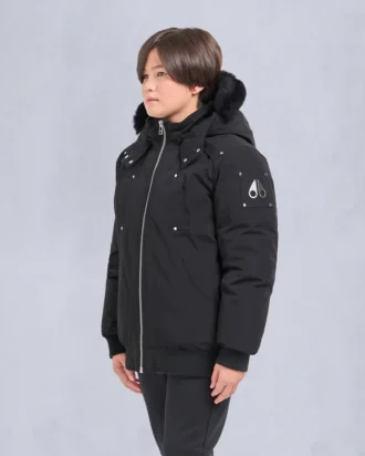 Unisex bomberjakke for barn med original shearling-kant