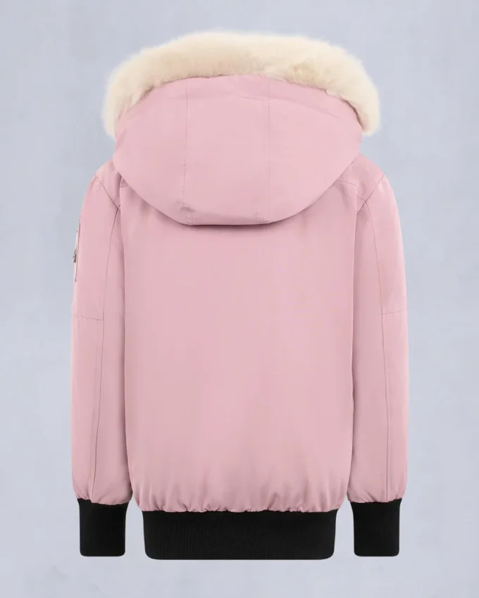 Unisex bomberjakke for barn med original shearling-kant