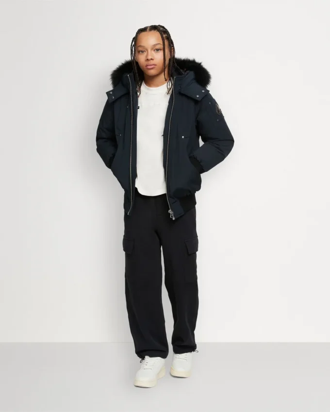 Unisex bomberjakke for barn med original shearling-kant