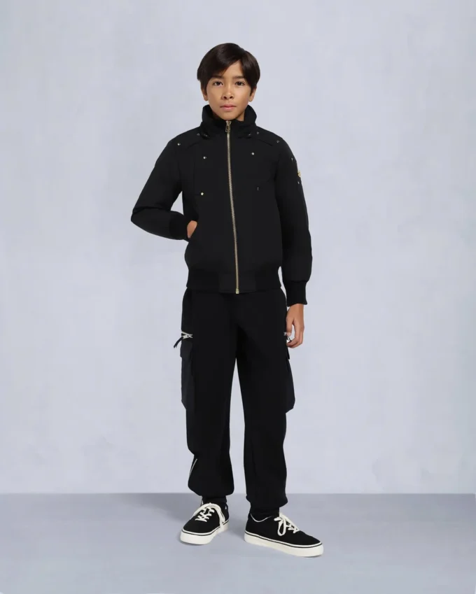 Unisex bomberjakke for barn med original shearling-kant