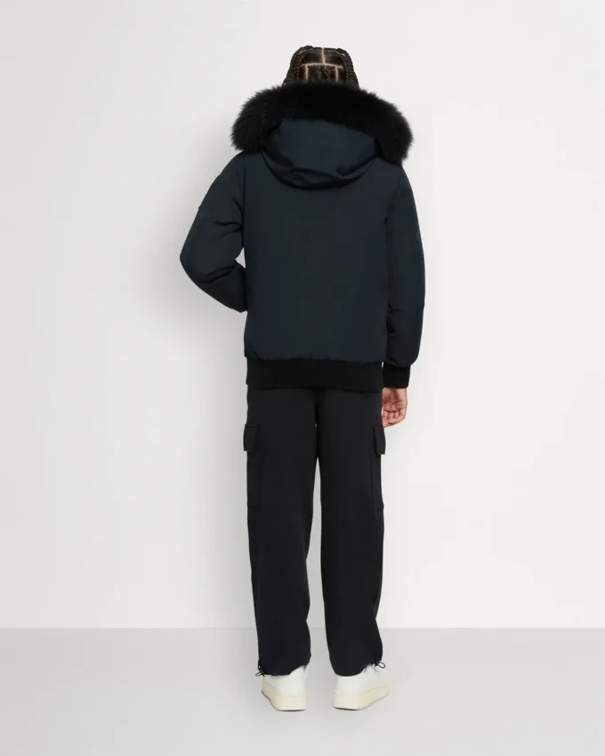 Unisex bomberjakke for barn med original shearling-kant