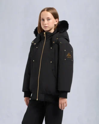 Unisex Original Gold Series shearling-trimmet bomberjakke for barn