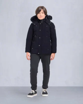 Unisex parkas for barn med shearling-kant