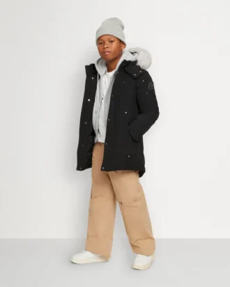 Unisex parkas for barn med shearling-kant