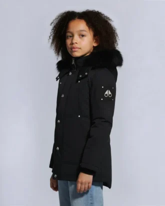 Unisex parkas for barn med shearling-kant