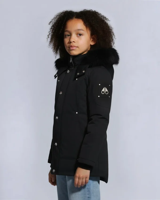 Unisex parkas for barn med shearling-kant