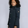 Unisex parkas for barn med shearling-kant