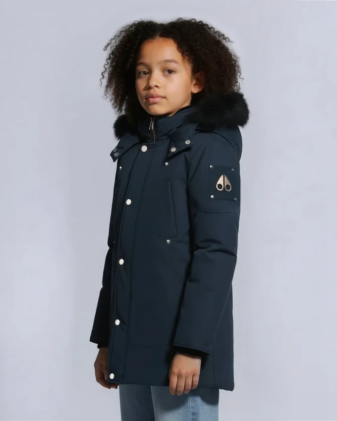 Unisex parkas for barn med shearling-kant