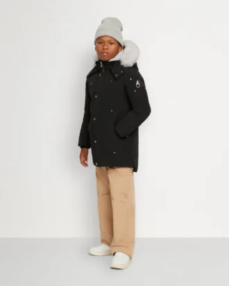 Unisex parkas for barn med shearling-kant
