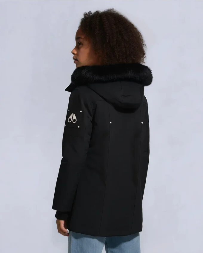 Unisex parkas for barn med shearling-kant