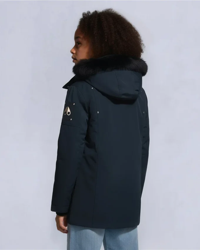 Unisex parkas for barn med shearling-kant