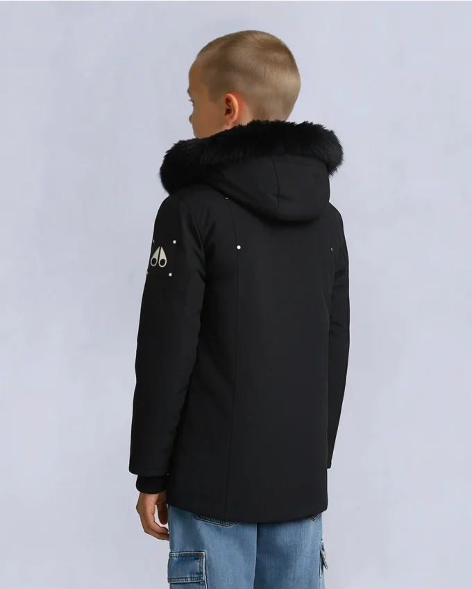 Unisex parkas for barn med shearling-kant