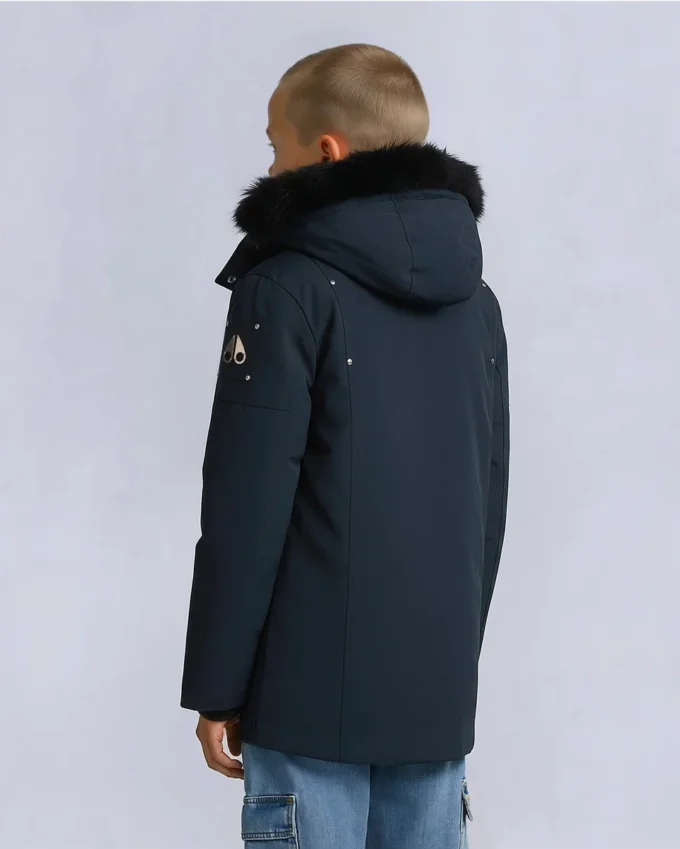 Unisex parkas for barn med shearling-kant