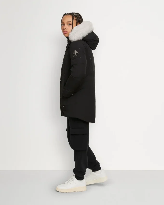 Unisex parkas for barn med shearling-kant
