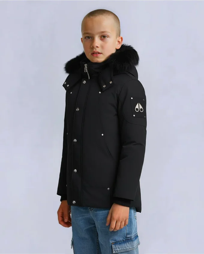 Unisex parkas for barn med shearling-kant