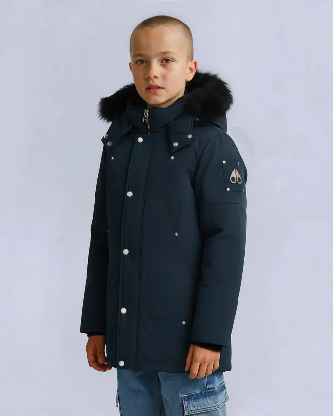 Unisex parkas for barn med shearling-kant