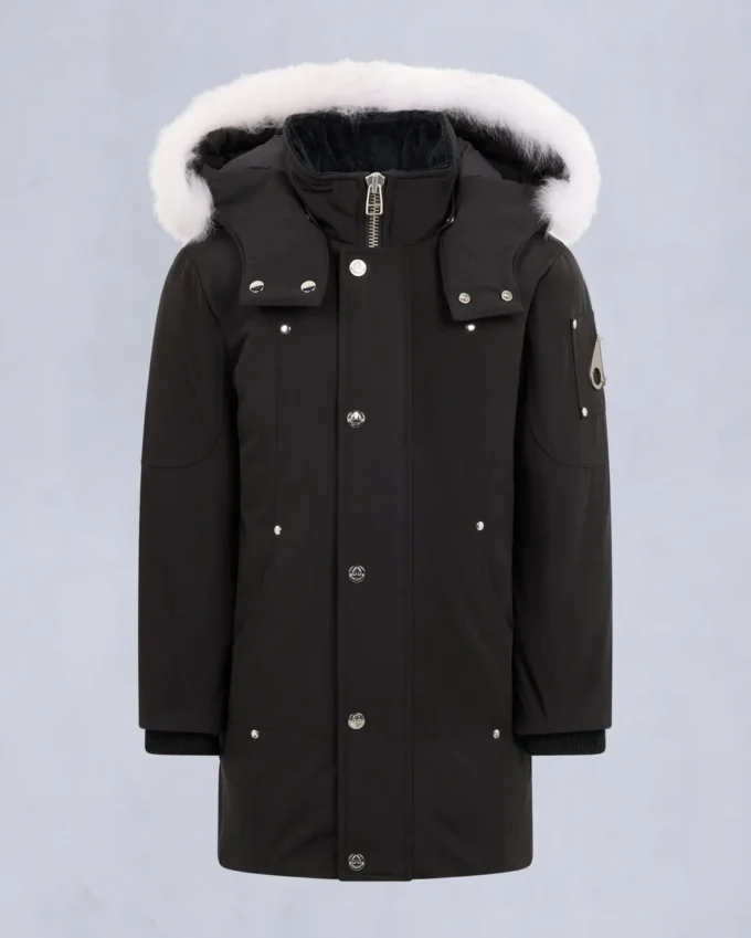 Unisex parkas for barn med shearling-kant
